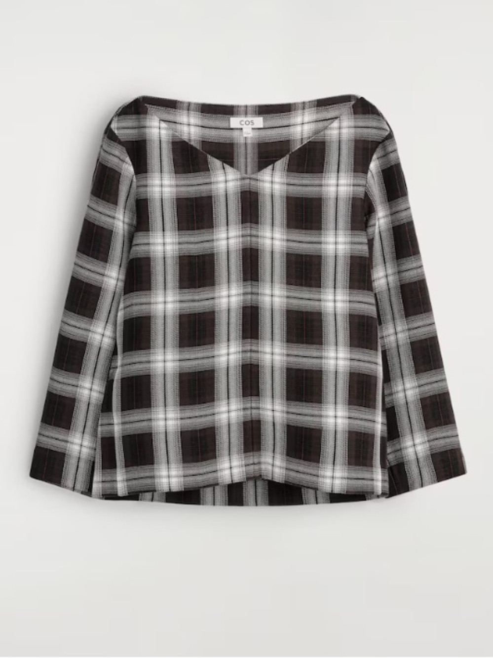 COS Checked V-Neck Top - Picture 7 of 13